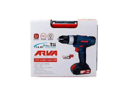 تصویر دریل شارژی آروا 14.4 ولت چکشی مدل 5842